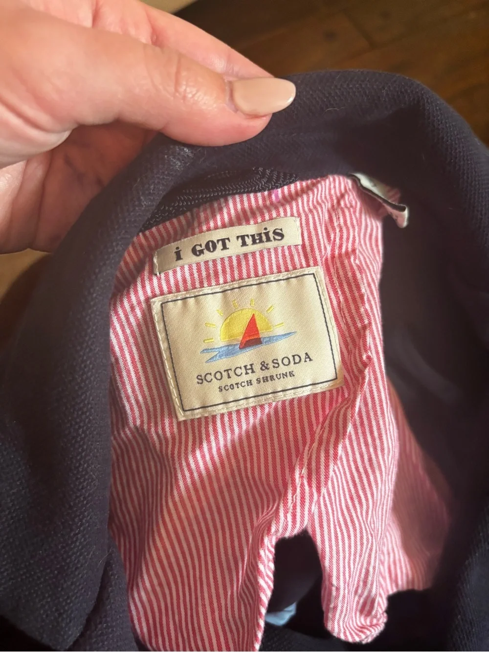 Scotch & Soda Boys Navy Blazer Striped Lining Preppy Dressy Size 10 NWOT